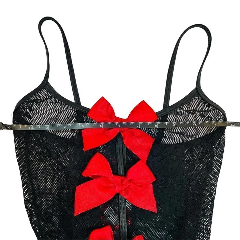 Mesh & Lace Thong Bodysuit Corset Back - Picture 8 of 12